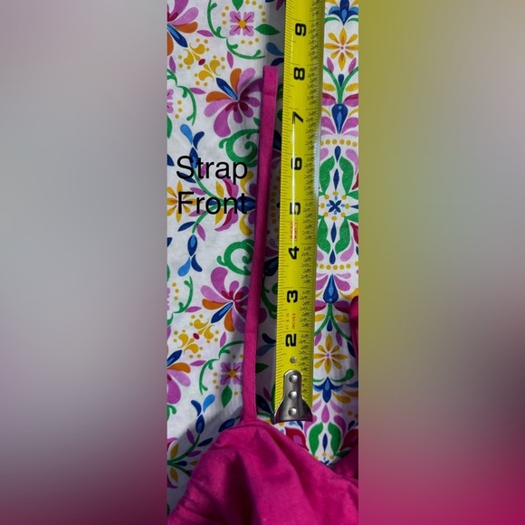 Ann Taylor Loft Linen Cotton slip dress pink ruffle spaghetti strap size 10 pink - Picture 16 of 16